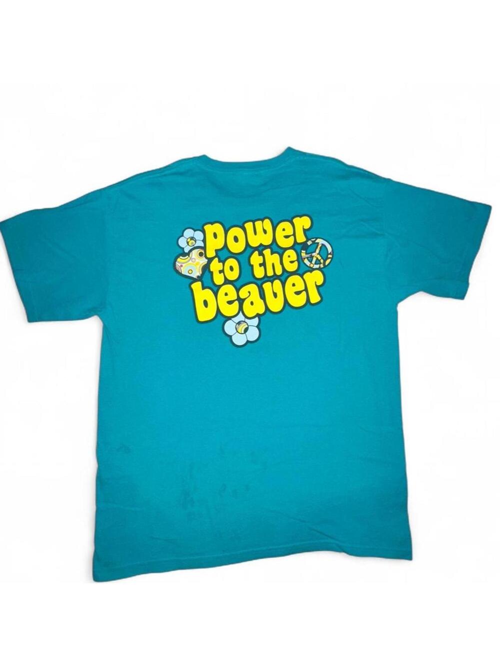 Buc-ee’s “Power to the Beaver” Graphic Tee – Size Large